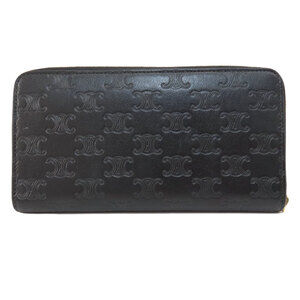 Celine Leather Wallet Long Macadam